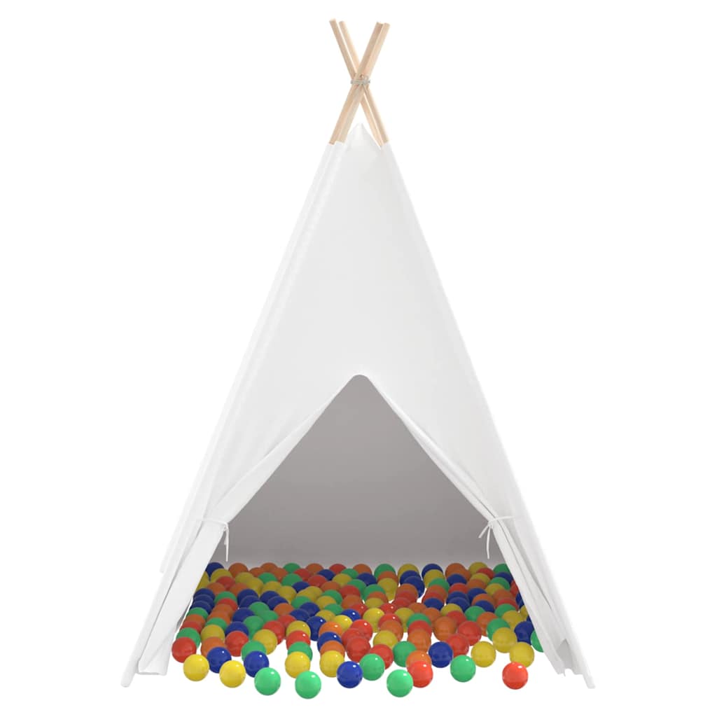 vidaXL Teepee Tent White 120 x 120 x 150 cm Fabric and Plastic 6