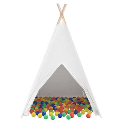 vidaXL Teepee Tent White 120 x 120 x 150 cm Fabric and Plastic 6