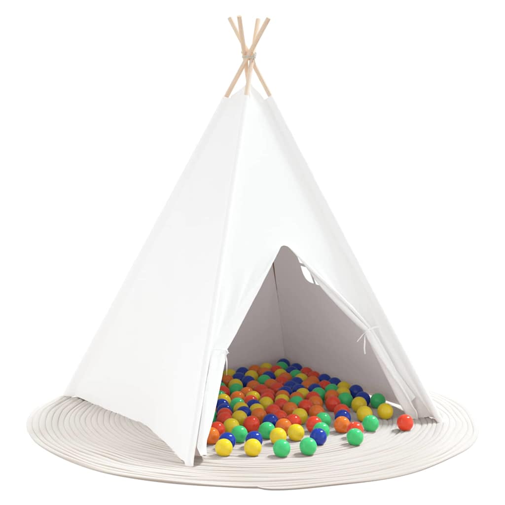vidaXL Teepee Tent White 120 x 120 x 150 cm Fabric and Plastic 3