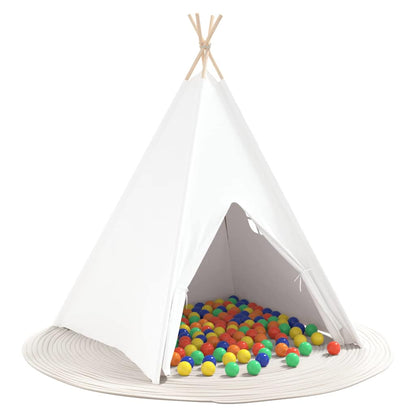 vidaXL Teepee Tent White 120 x 120 x 150 cm Fabric and Plastic 3