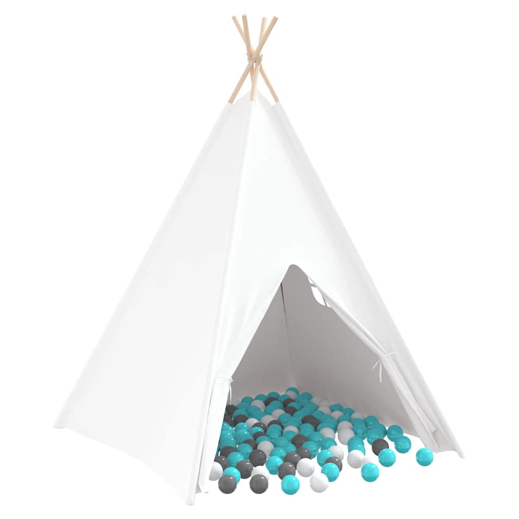 vidaXL Teepee Tent White 120 x 120 x 150 cm Fabric and Plastic 2