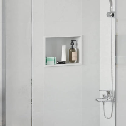 vidaXL Shower Niche White 30 x 20 x 9.5 cm Stainless Steel 1