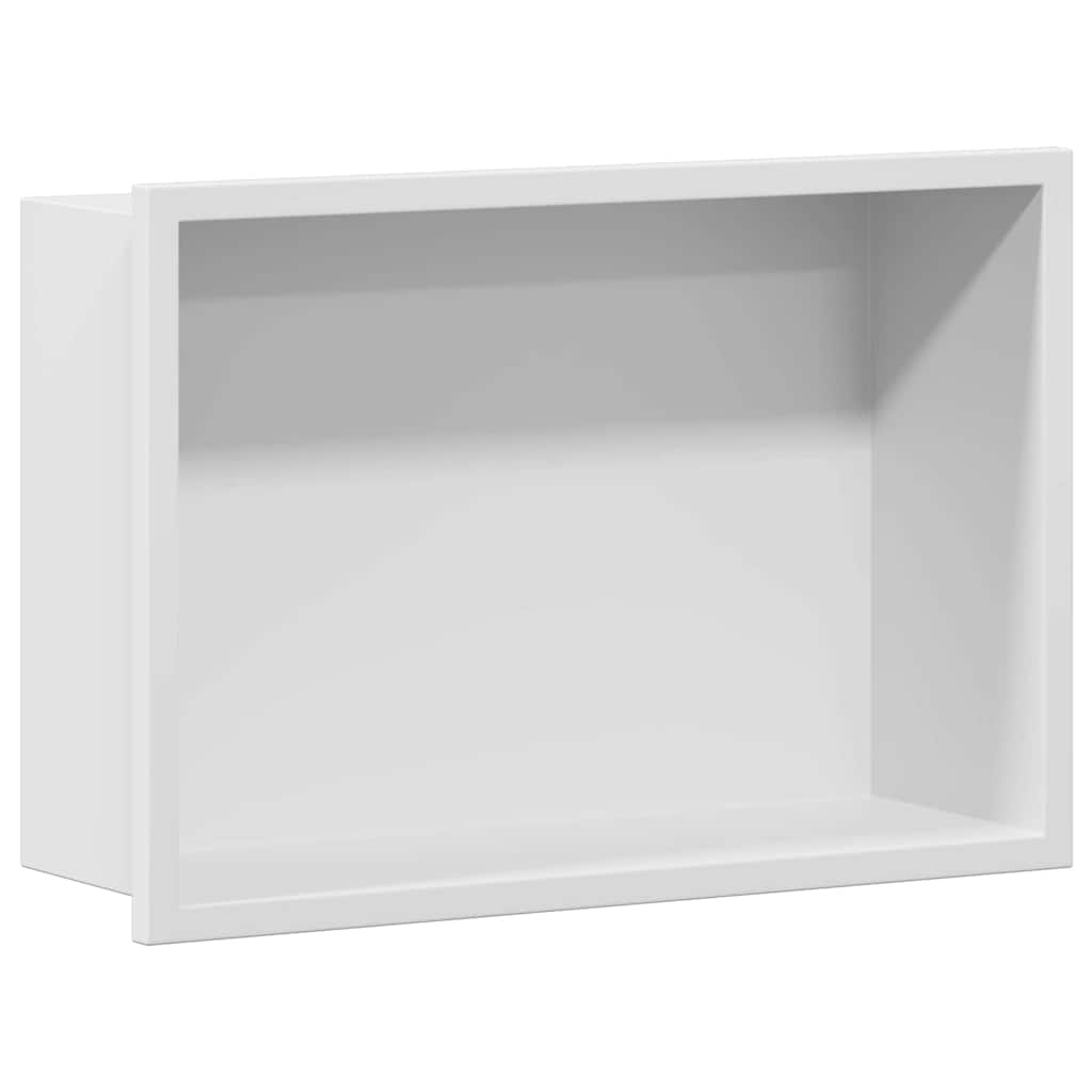 vidaXL Shower Niche White 30 x 20 x 9.5 cm Stainless Steel 2