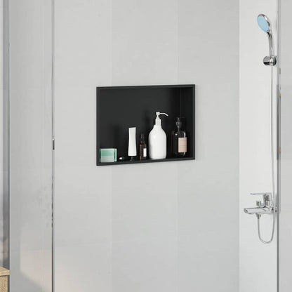 vidaXL Shower Niche Black 45 x 30 x 9.5 cm Stainless Steel 1