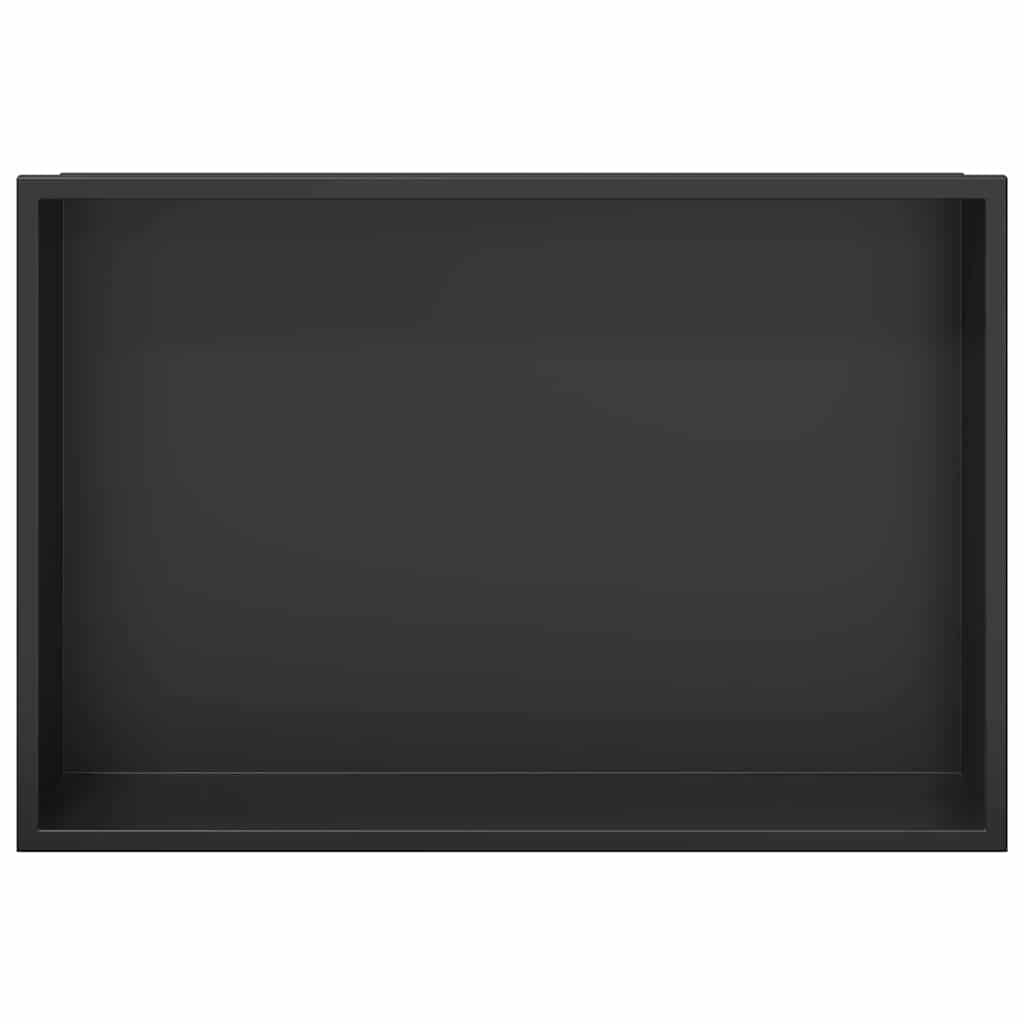 vidaXL Shower Niche Black 45 x 30 x 9.5 cm Stainless Steel 5