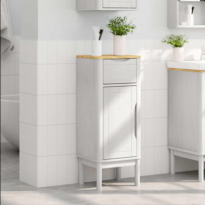 vidaXL Bathroom Cabinet FLORO White 35 x 30 x 90 cm Solid Pine Wood 4