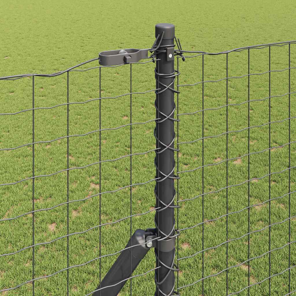 vidaXL Fence Post 12 pcs Grey Powder-coated steel 3