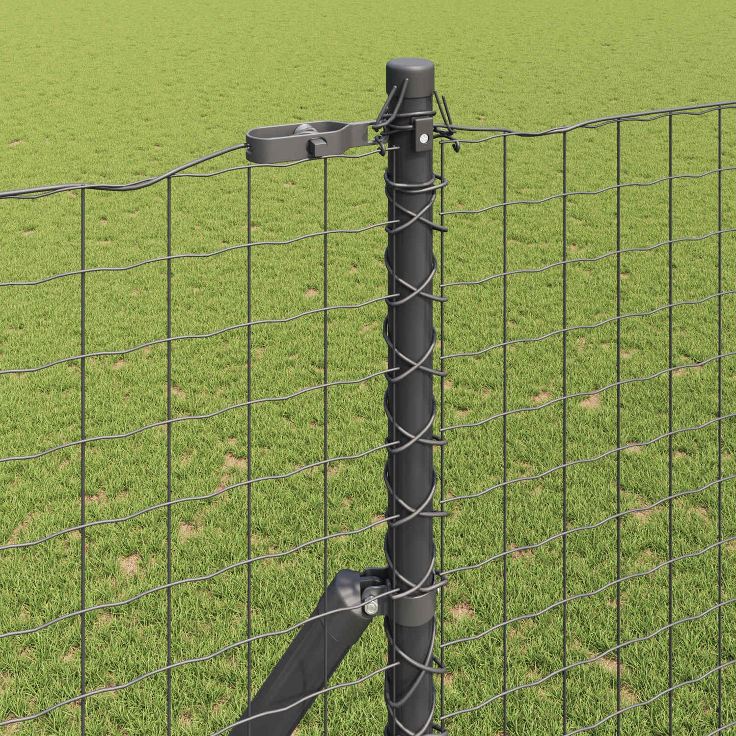 vidaXL Fence Post 12 pcs Grey Powder-coated steel 3