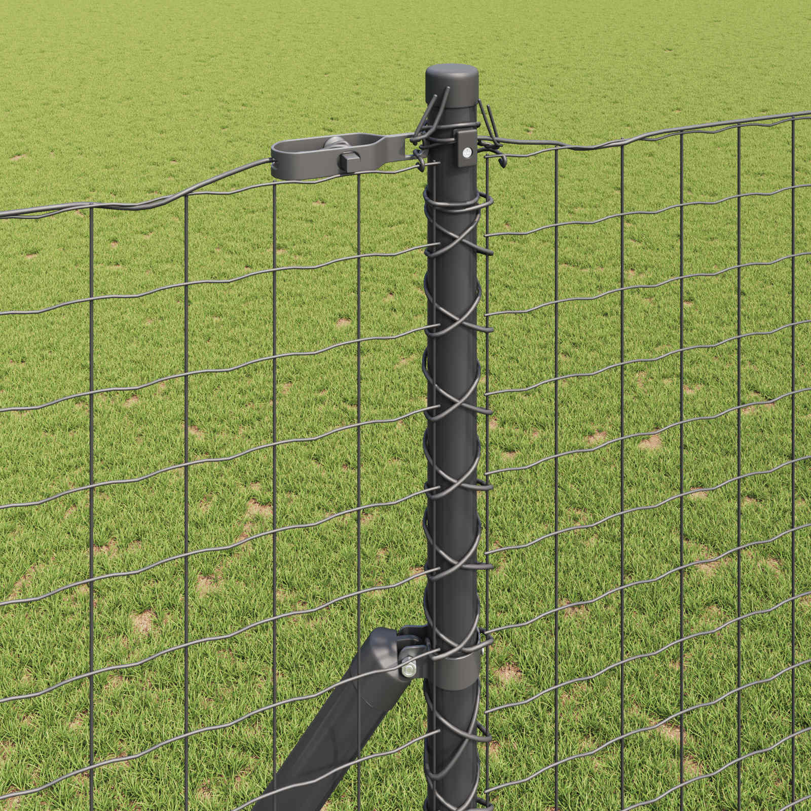 vidaXL Fence Post 12 pcs Grey Powder-coated steel 3