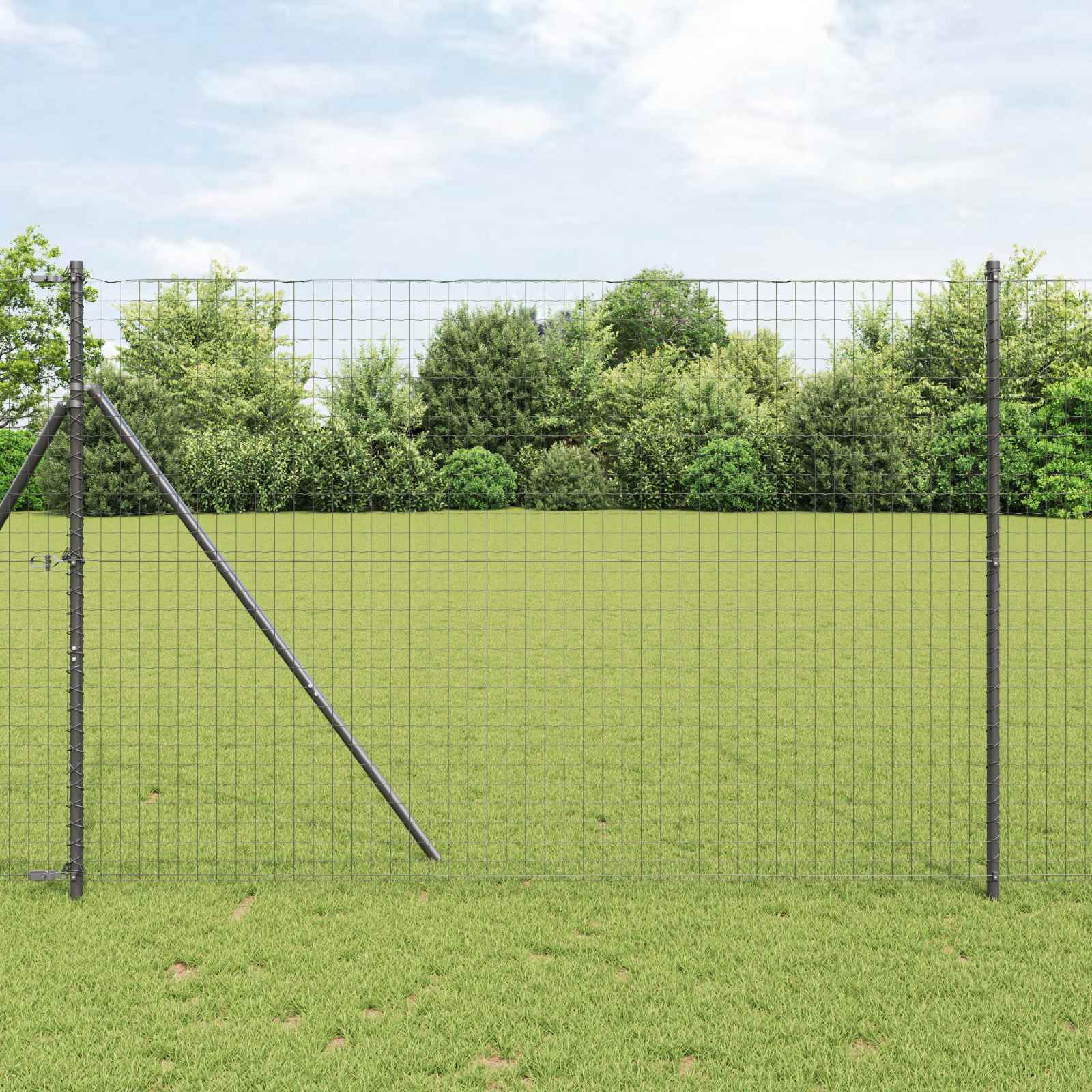 vidaXL Fence Post 12 pcs Grey Powder-coated steel 1