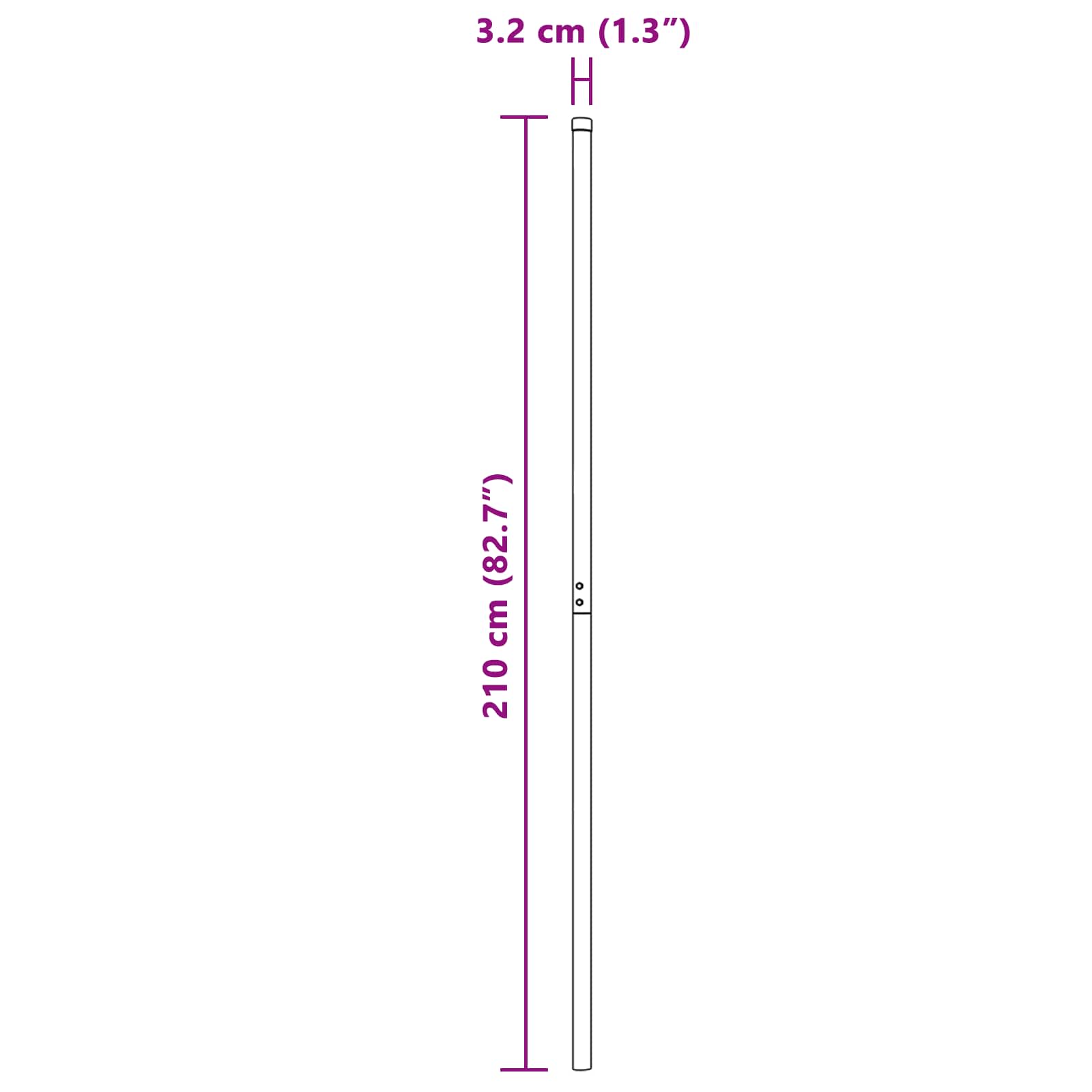 vidaXL Fence Post 12 pcs Grey Powder-coated steel 6