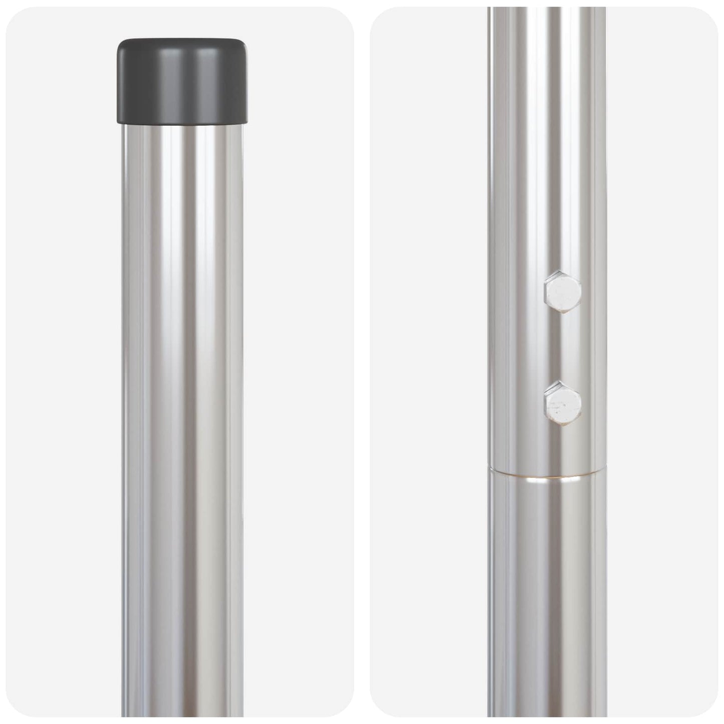 vidaXL Fence Post 12 pcs Silver Powder-coated steel 4