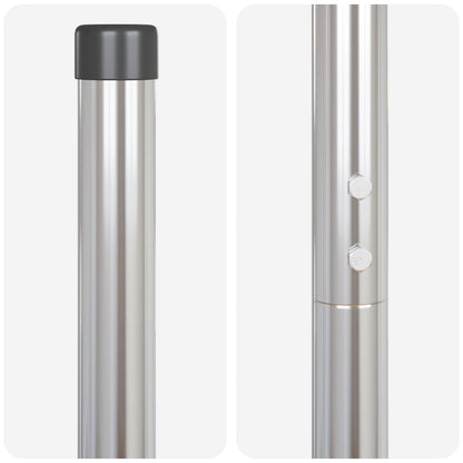 vidaXL Fence Post 12 pcs Silver Powder-coated steel 4