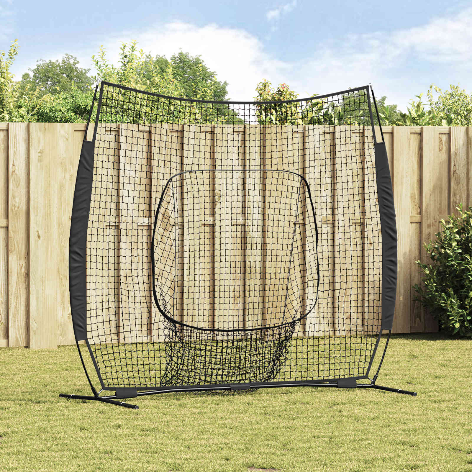 vidaXL Baseball Practice Net Black 250 x 106 x 209 cm Polyester 1
