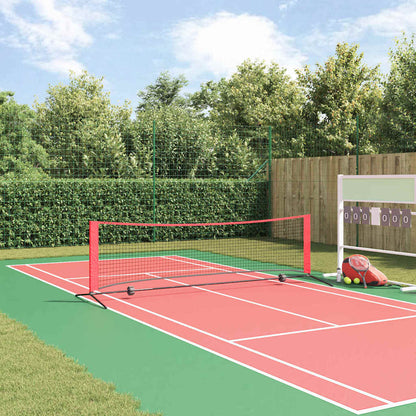 vidaXL Tennis Net Folding Black and Red 301 x 90.5 x 87 cm Polyester 1