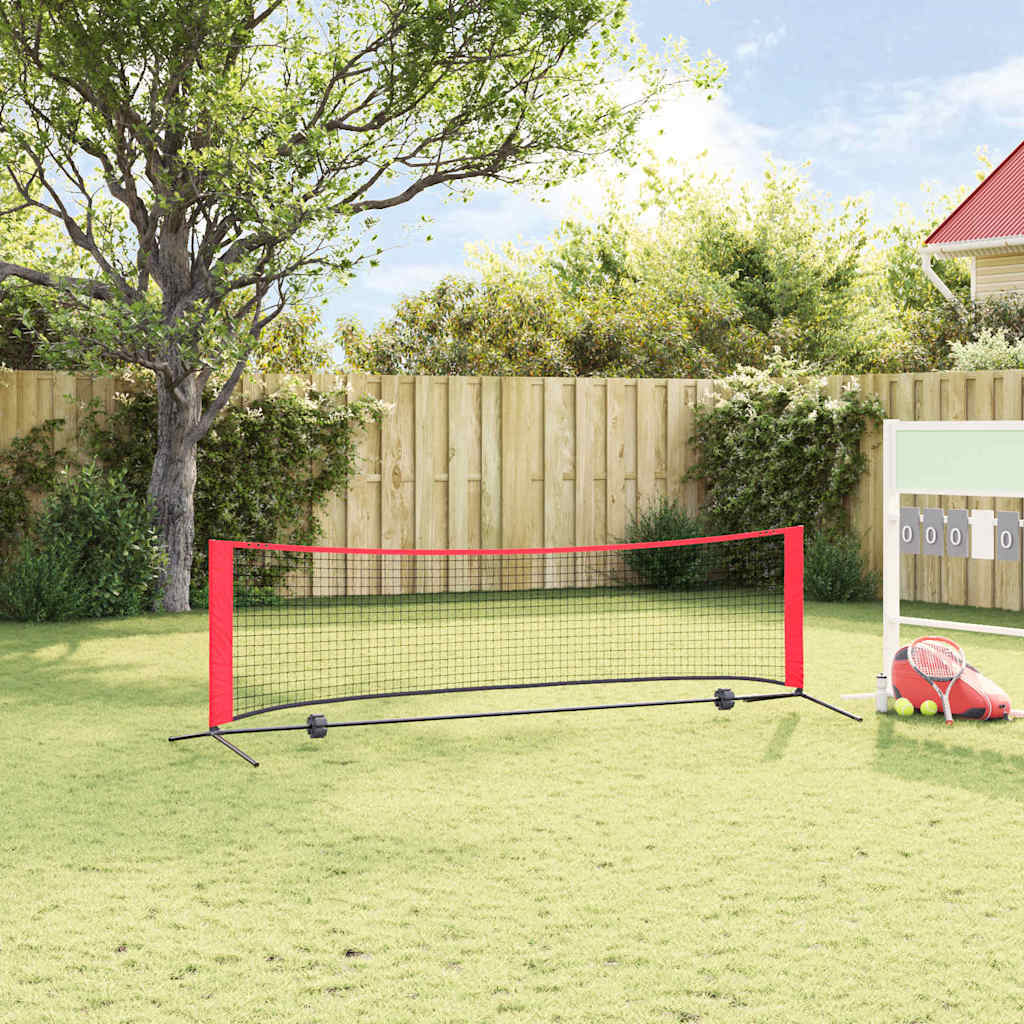 vidaXL Tennis Net Folding Black and Red 301 x 90.5 x 87 cm Polyester 3