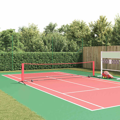 vidaXL Tennis Net Folding Black and Red 396 x 92 x 87 cm Polyester 1