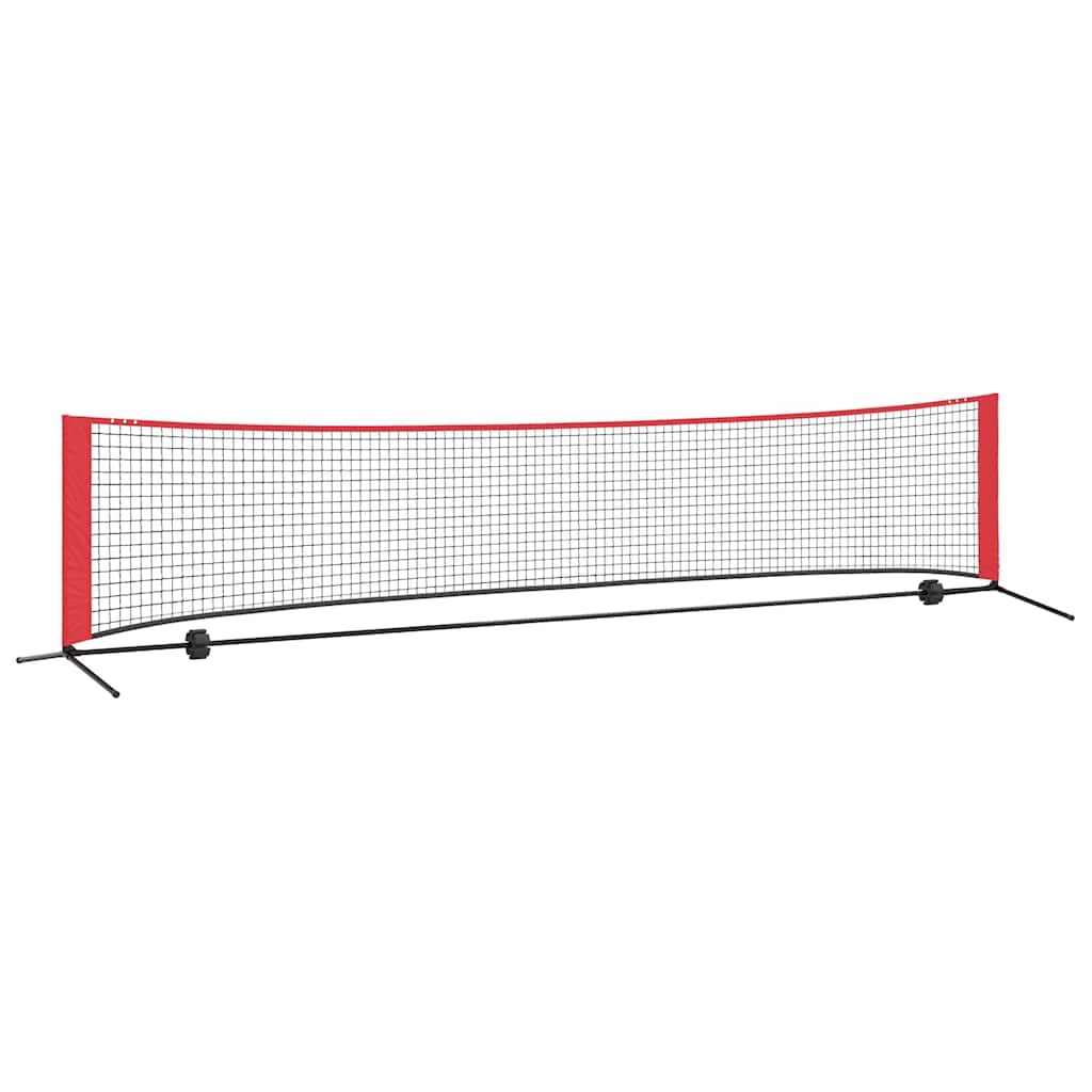 vidaXL Tennis Net Folding Black and Red 396 x 92 x 87 cm Polyester 2