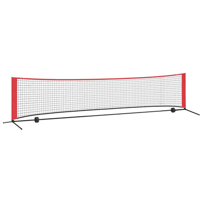 vidaXL Tennis Net Folding Black and Red 396 x 92 x 87 cm Polyester 2