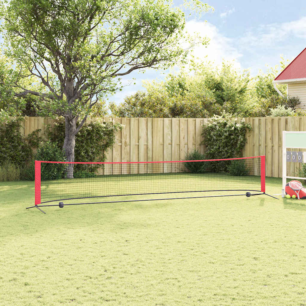 vidaXL Tennis Net Folding Black and Red 494.5 x 90 x 87 cm Polyester 3