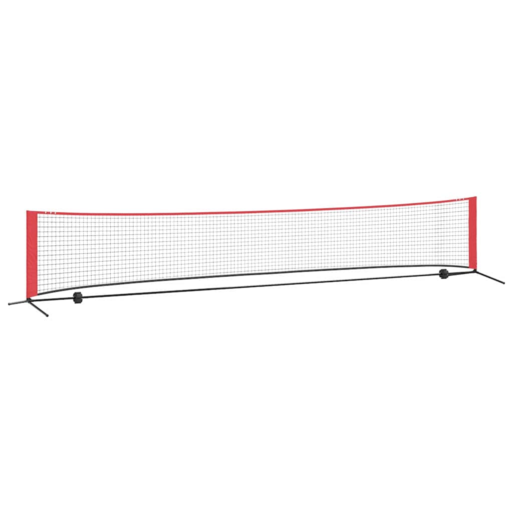 vidaXL Tennis Net Folding Black and Red 494.5 x 90 x 87 cm Polyester 2