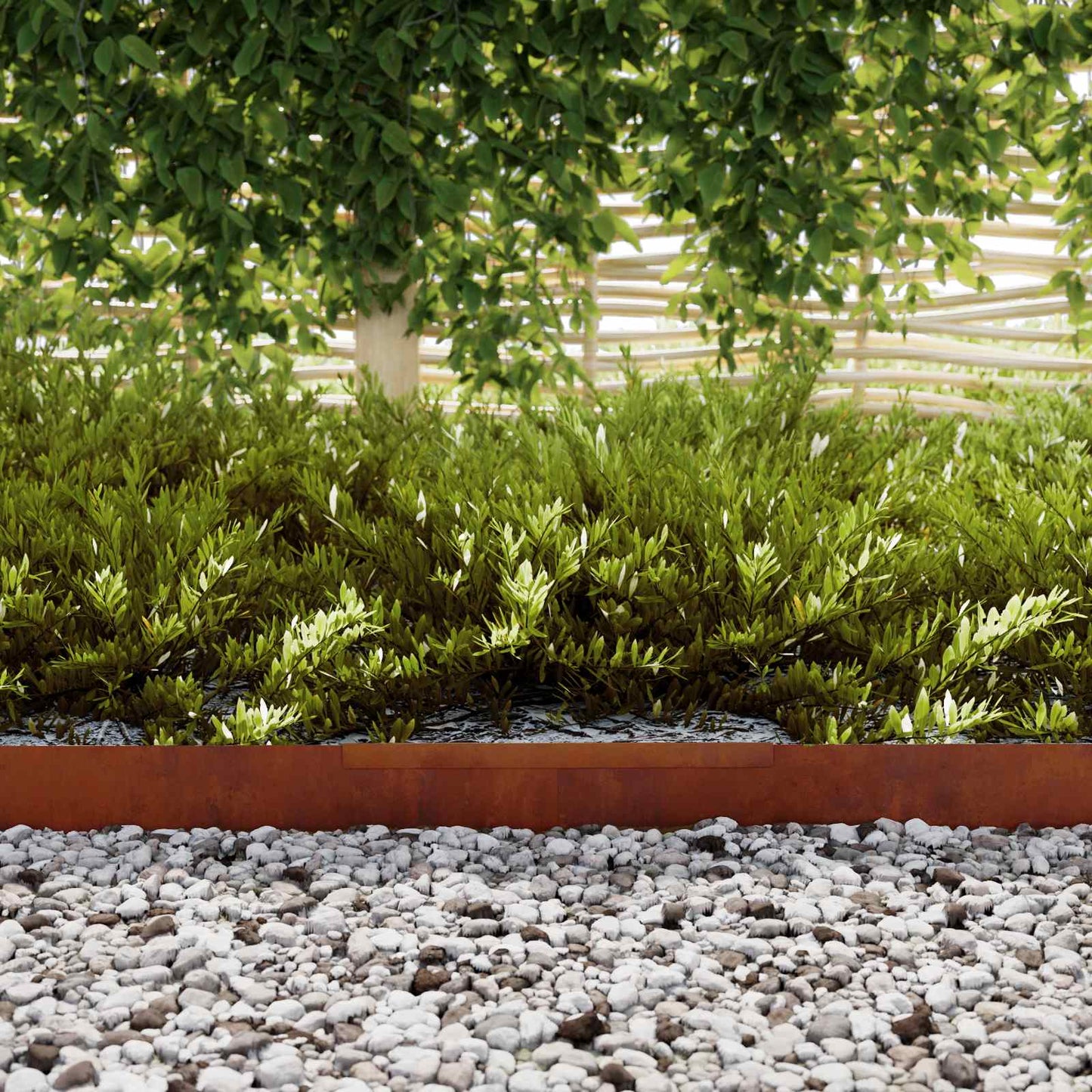 vidaXL Lawn Edging 4 pcs 450 x 10 cm Weathering Steel Rusty 5