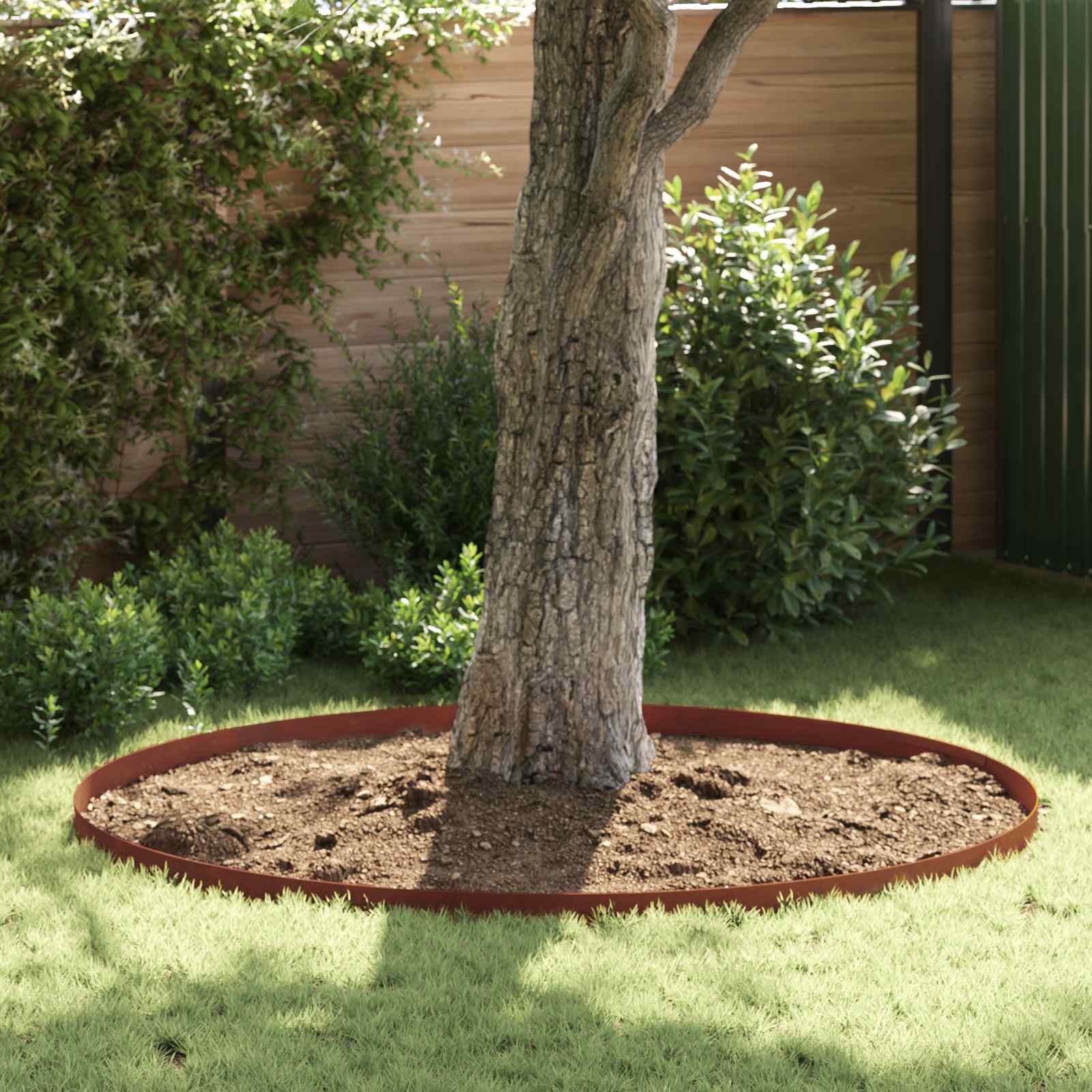vidaXL Lawn Edging 4 pcs 450 x 10 cm Weathering Steel Rusty 1