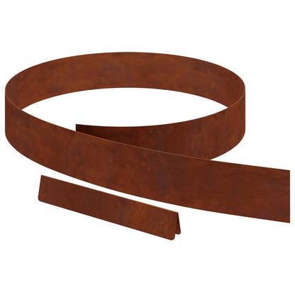 vidaXL Lawn Edging 4 pcs 450 x 10 cm Weathering Steel Rusty 2