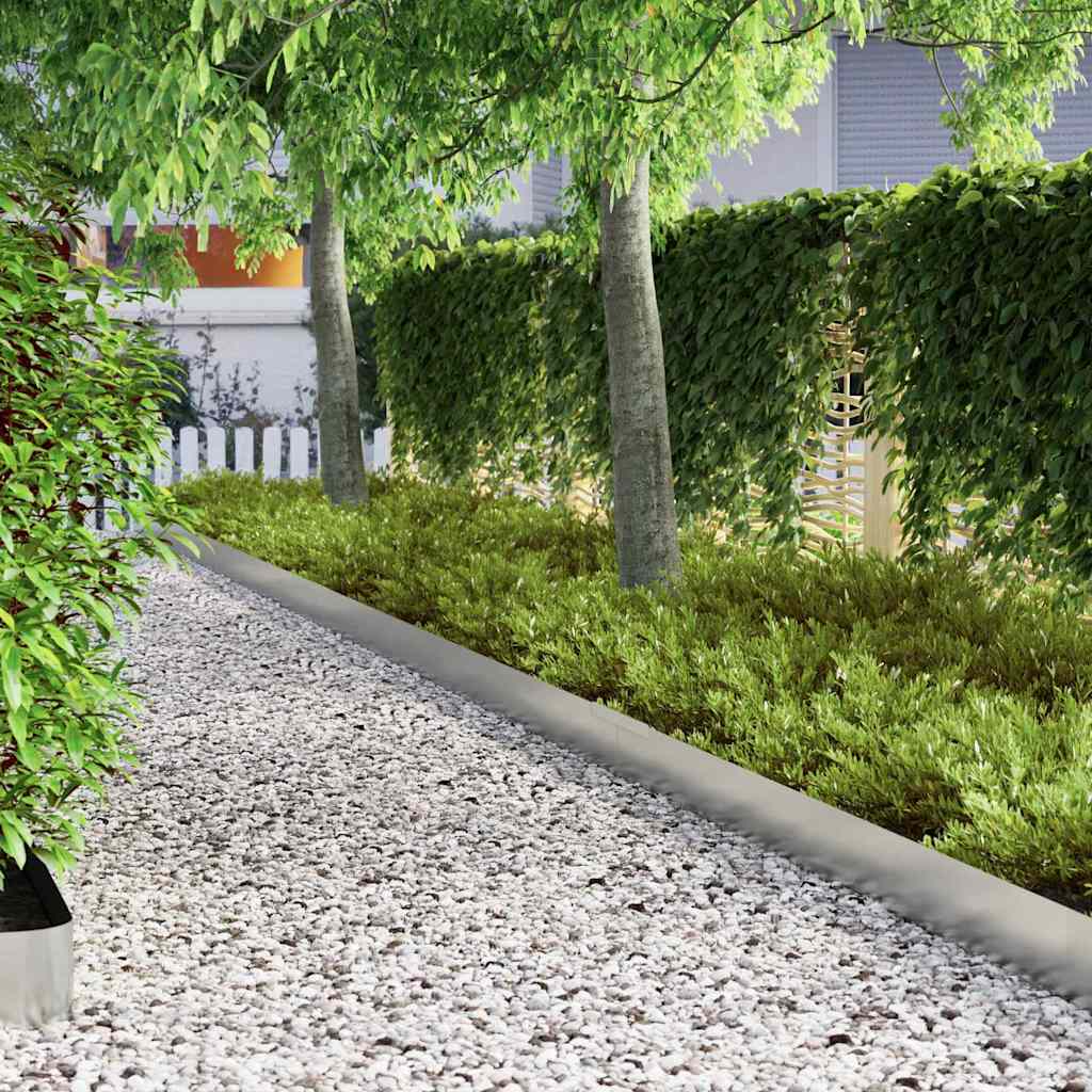 vidaXL Lawn Edging 4 pcs 450 x 15 cm Galvanised Steel Silver 4