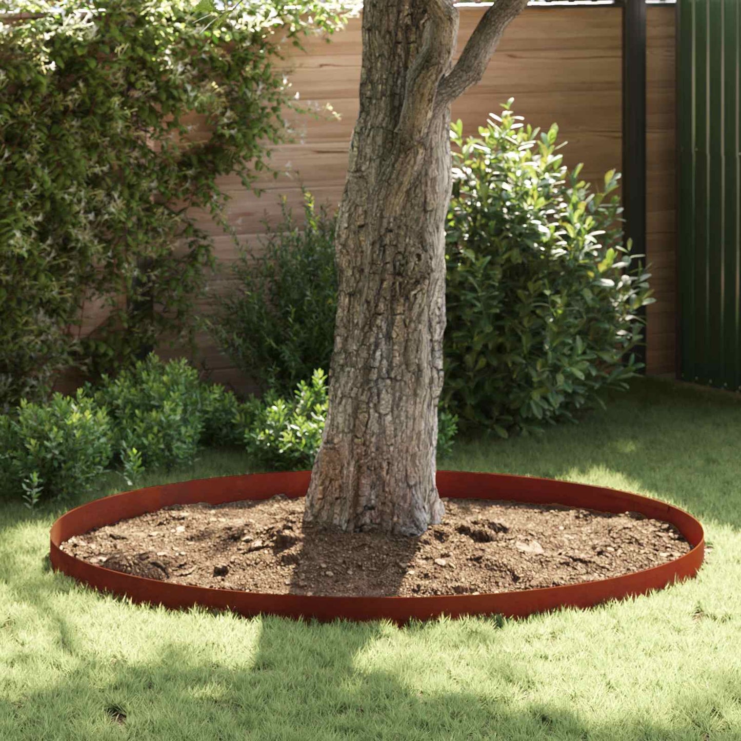 vidaXL Lawn Edging 4 pcs 450 x 15 cm Weathering Steel Rusty 1