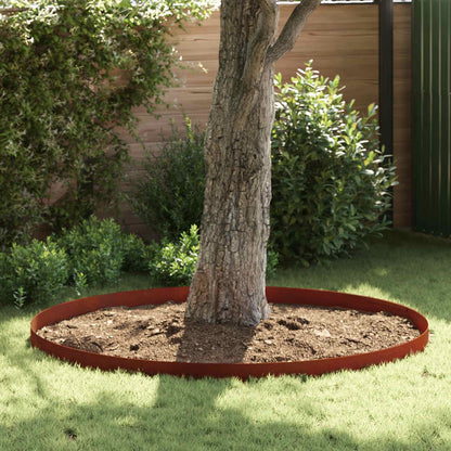 vidaXL Lawn Edging 4 pcs 450 x 15 cm Weathering Steel Rusty 1