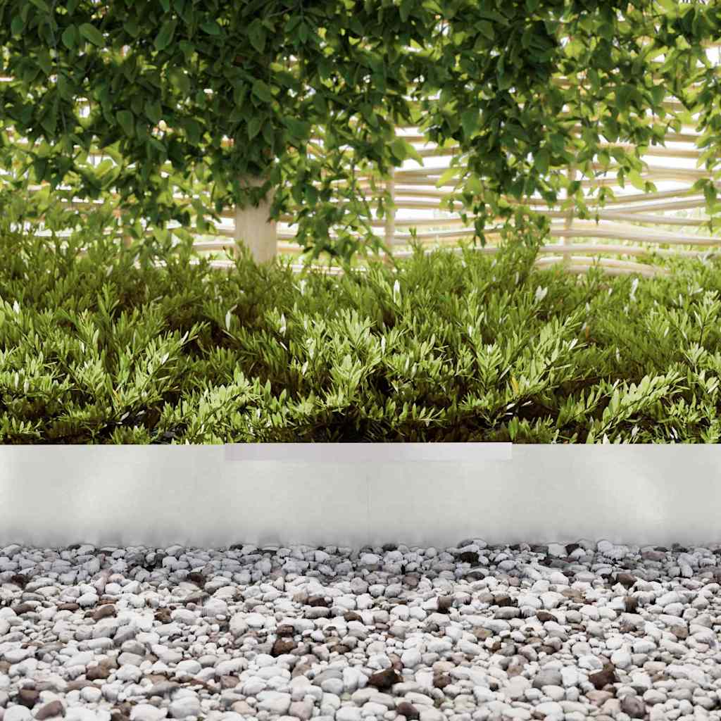 vidaXL Lawn Edging 450 x 20 cm Stainless Steel Silver 5