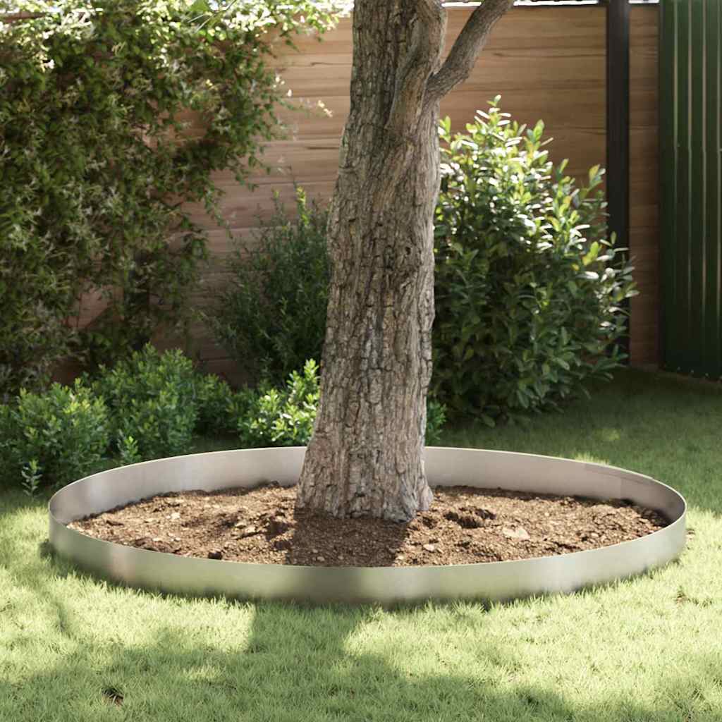 vidaXL Lawn Edging 450 x 20 cm Stainless Steel Silver 1