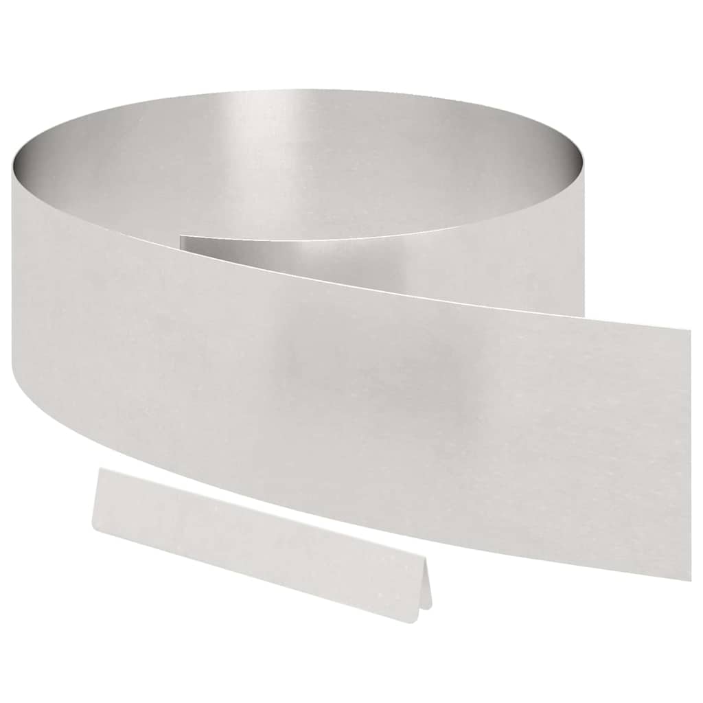 vidaXL Lawn Edging 450 x 20 cm Stainless Steel Silver 2