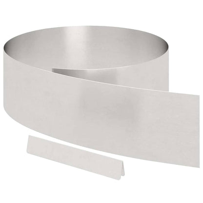 vidaXL Lawn Edging 450 x 20 cm Stainless Steel Silver 2