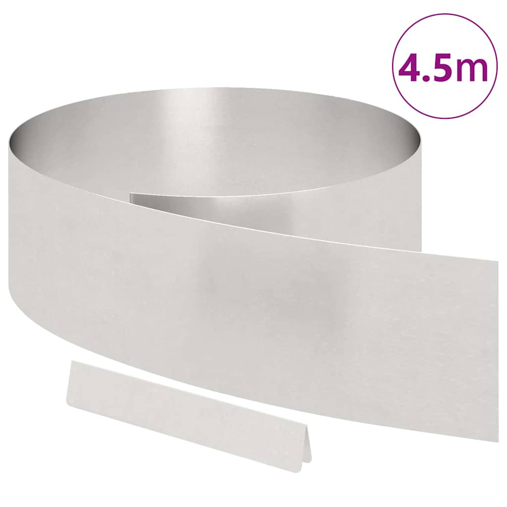 vidaXL Lawn Edging 450 x 20 cm Stainless Steel Silver 3