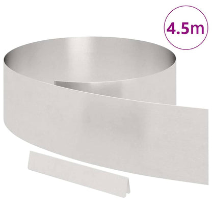 vidaXL Lawn Edging 450 x 20 cm Stainless Steel Silver 3