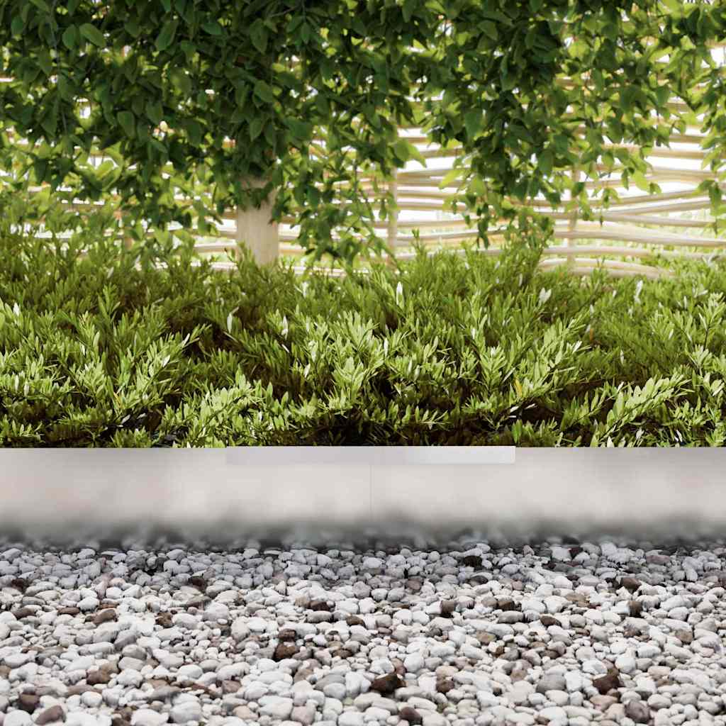 vidaXL Lawn Edging 4 pcs 450 x 20 cm Galvanised Steel Silver 5