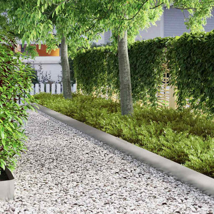 vidaXL Lawn Edging 4 pcs 450 x 20 cm Galvanised Steel Silver 4