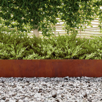 vidaXL Lawn Edging 450 x 25 cm Weathering Steel Rusty 5
