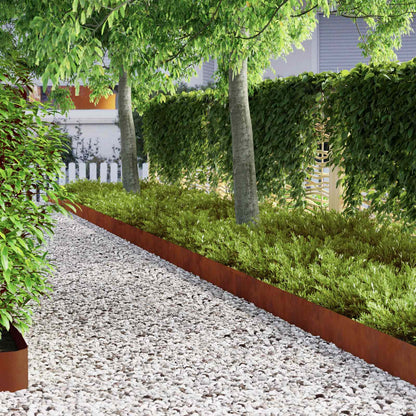 vidaXL Lawn Edging 450 x 25 cm Weathering Steel Rusty 4