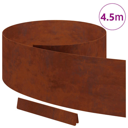 vidaXL Lawn Edging 450 x 25 cm Weathering Steel Rusty 3