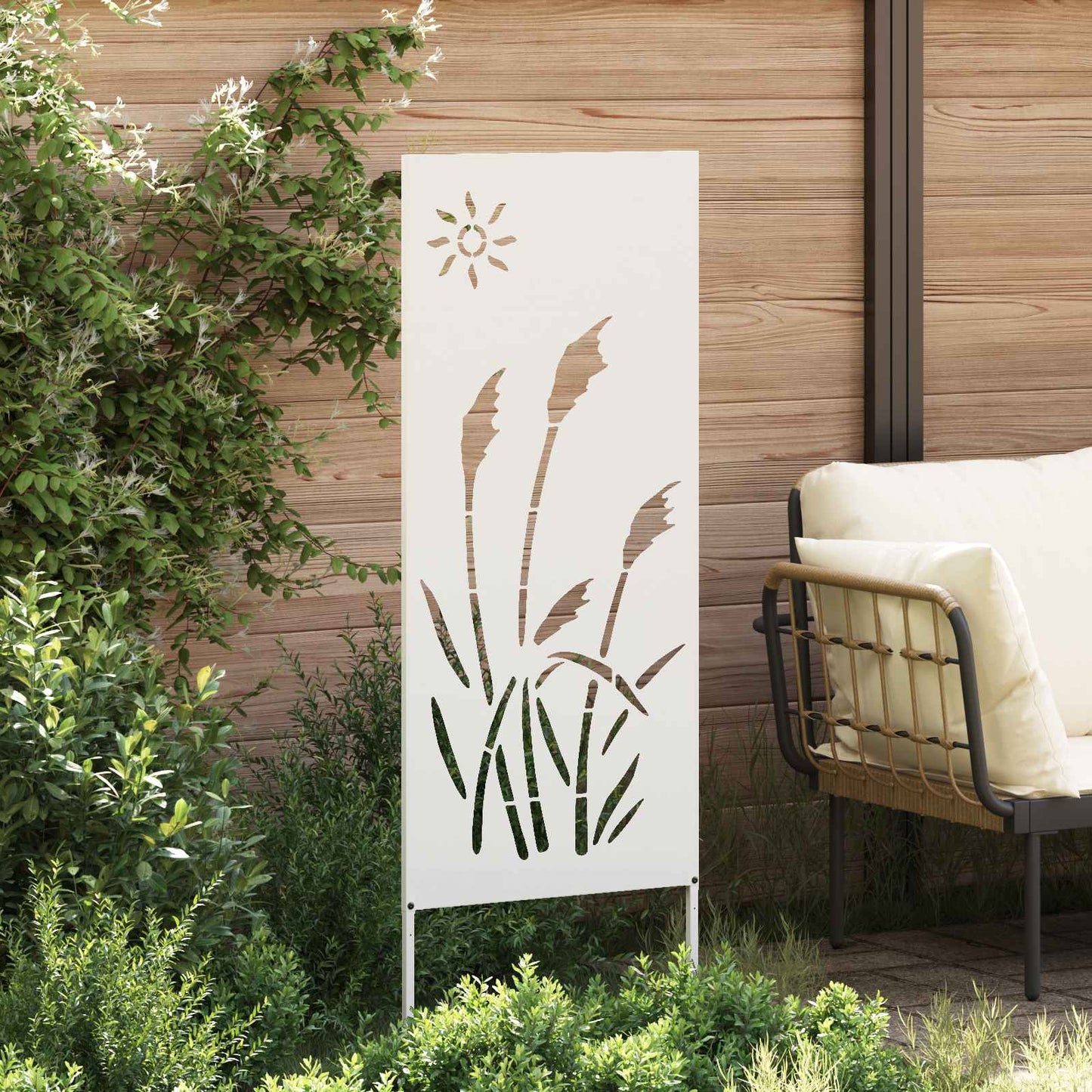 vidaXL Garden Privacy Screen White 50 x 140 cm Cold-rolled steel 3