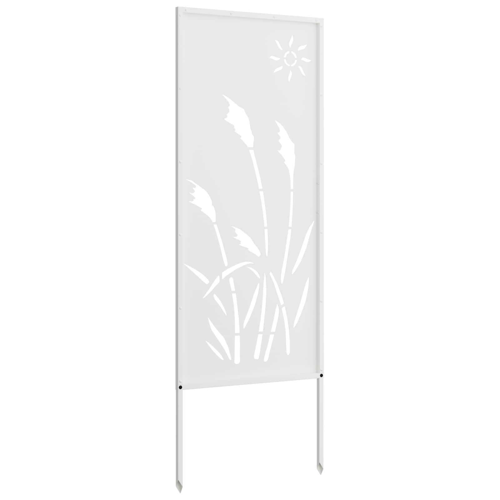 vidaXL Garden Privacy Screen White 50 x 140 cm Cold-rolled steel 6
