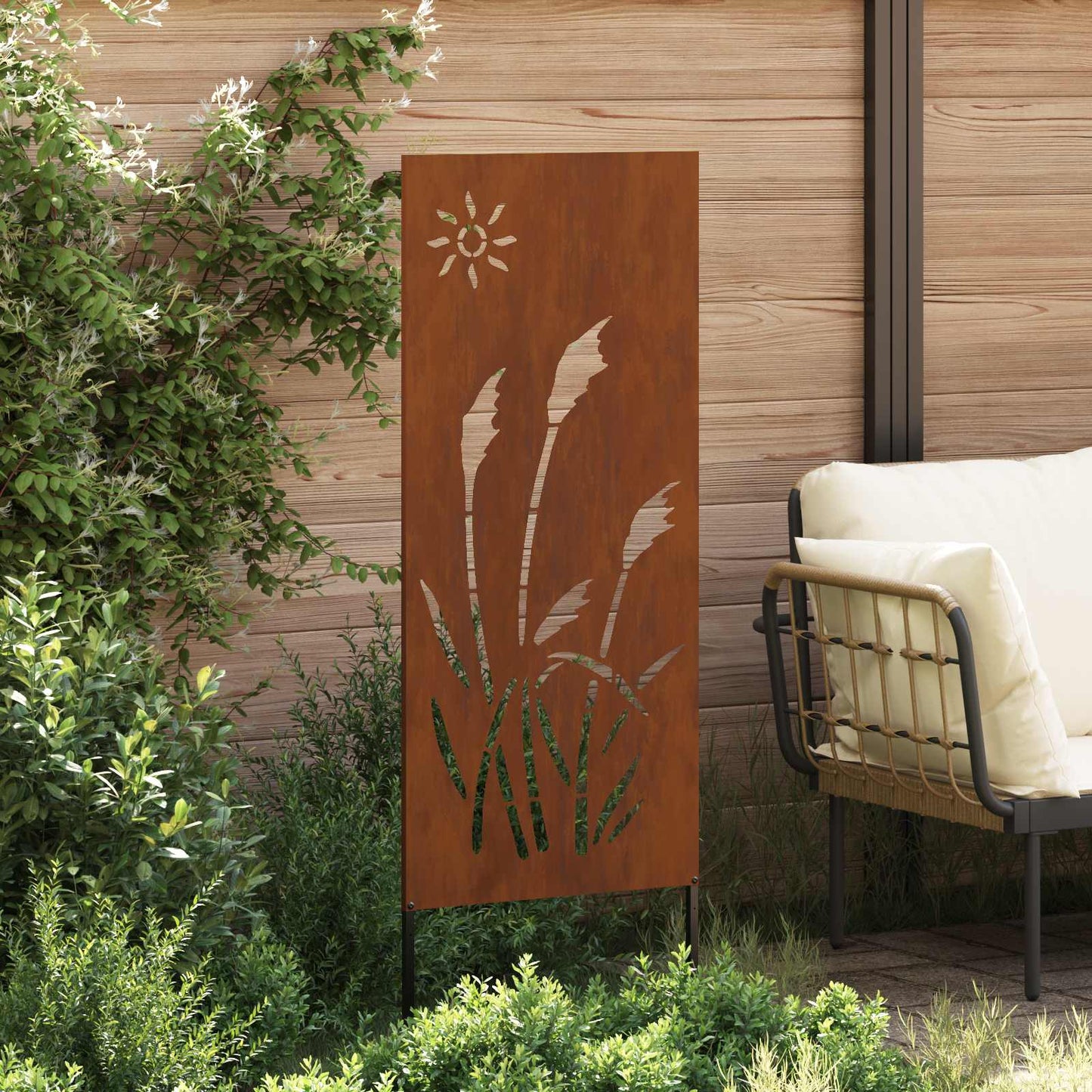 vidaXL Garden Privacy Screen Rusty 50 x 140 cm Weathering Steel 3