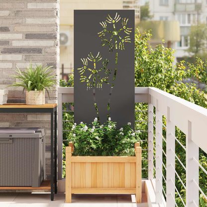 Garden Privacy Screen Black Cold-rolled Steel
