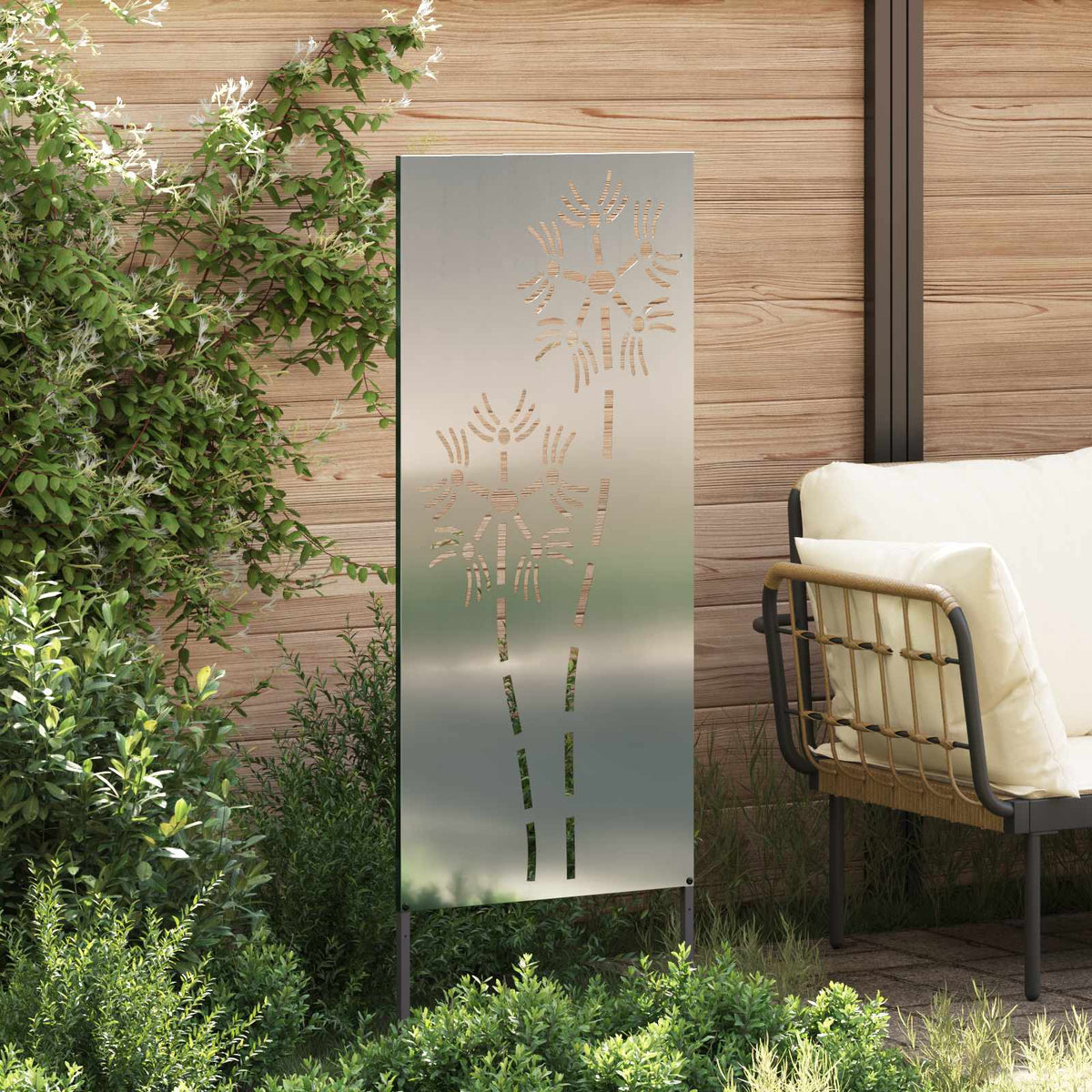 vidaXL Garden Privacy Screen Silver 50 x 140 cm Galvanised steel 3