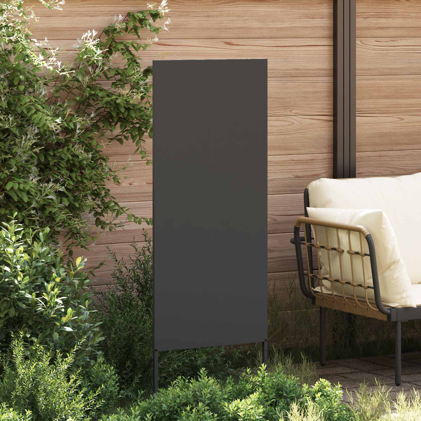 vidaXL Garden Privacy Screen Black 50 x 140 cm Cold-rolled steel 3