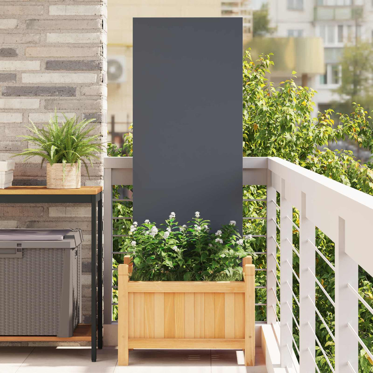 Garden Privacy Screen Anthracite Cold-rolled Steel