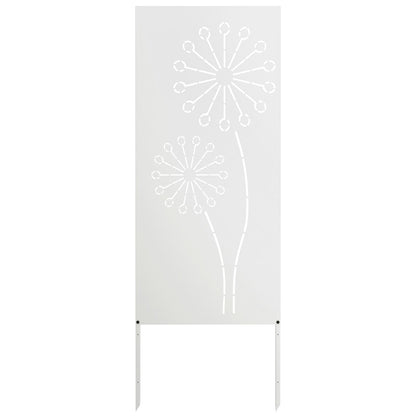vidaXL Garden Privacy Screen White 50 x 140 cm Cold-rolled steel 2